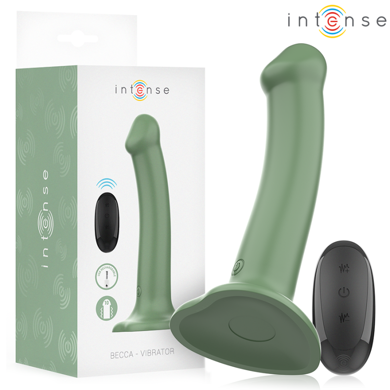 INTENSE BECCA VIBRADOR CON VENTOSA 10 VIBRACIONES VERDE CONTROL REMOTO