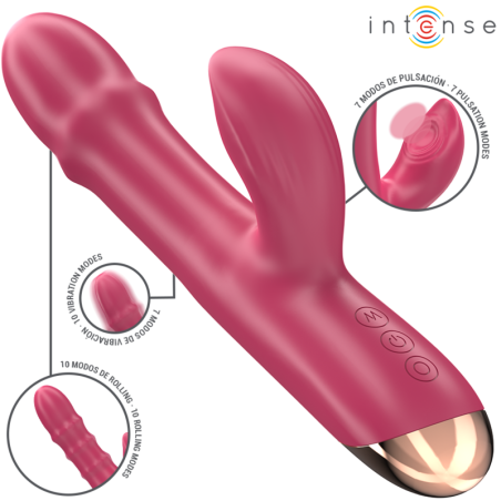 INTENSE CHLOE VIBRADOR MULTIFUNCION 3 EN 1 ROJO