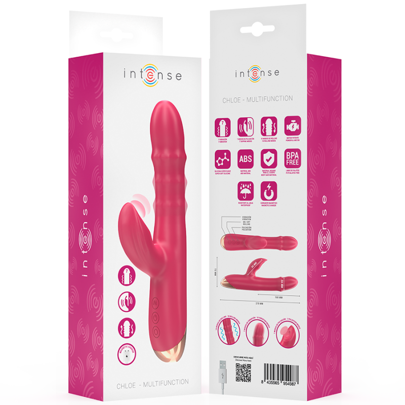 INTENSE CHLOE VIBRADOR MULTIFUNCION 3 EN 1 ROJO