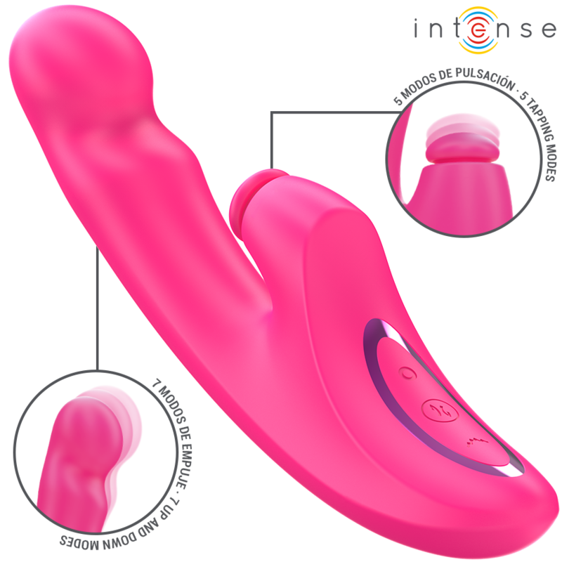 INTENSE EMI VIBRADOR 135 CM MULTIFUNCION 3 EN 1 10 VIBRACIONES ROSA
