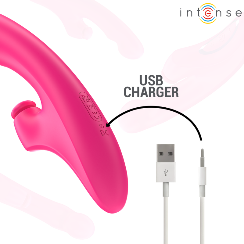 INTENSE EMI VIBRADOR 135 CM MULTIFUNCION 3 EN 1 10 VIBRACIONES ROSA