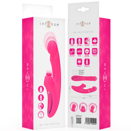 INTENSE EMI VIBRADOR 135 CM MULTIFUNCION 3 EN 1 10 VIBRACIONES ROSA