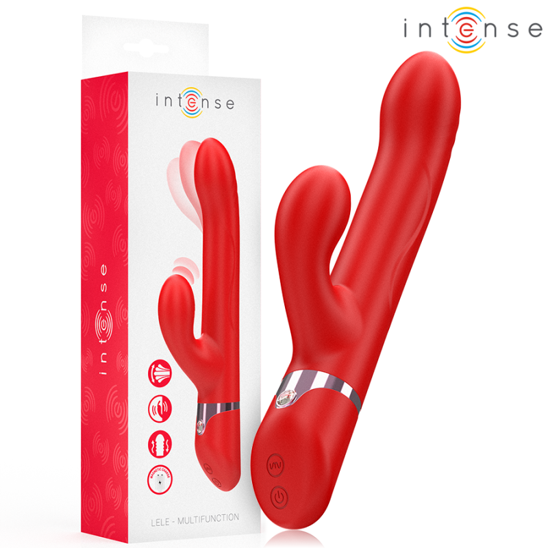 INTENSE LELE VIBRADOR MULTIFUNCION ROTATORIO OSCILACION ESTIMULACION ROJO