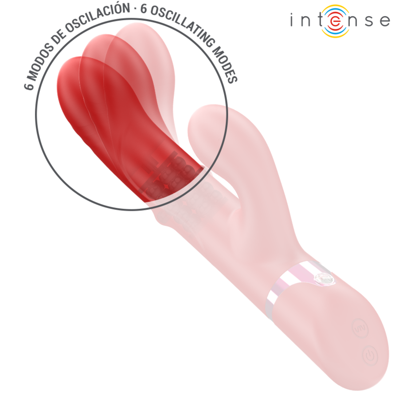 INTENSE LELE VIBRADOR MULTIFUNCION ROTATORIO OSCILACION ESTIMULACION ROJO