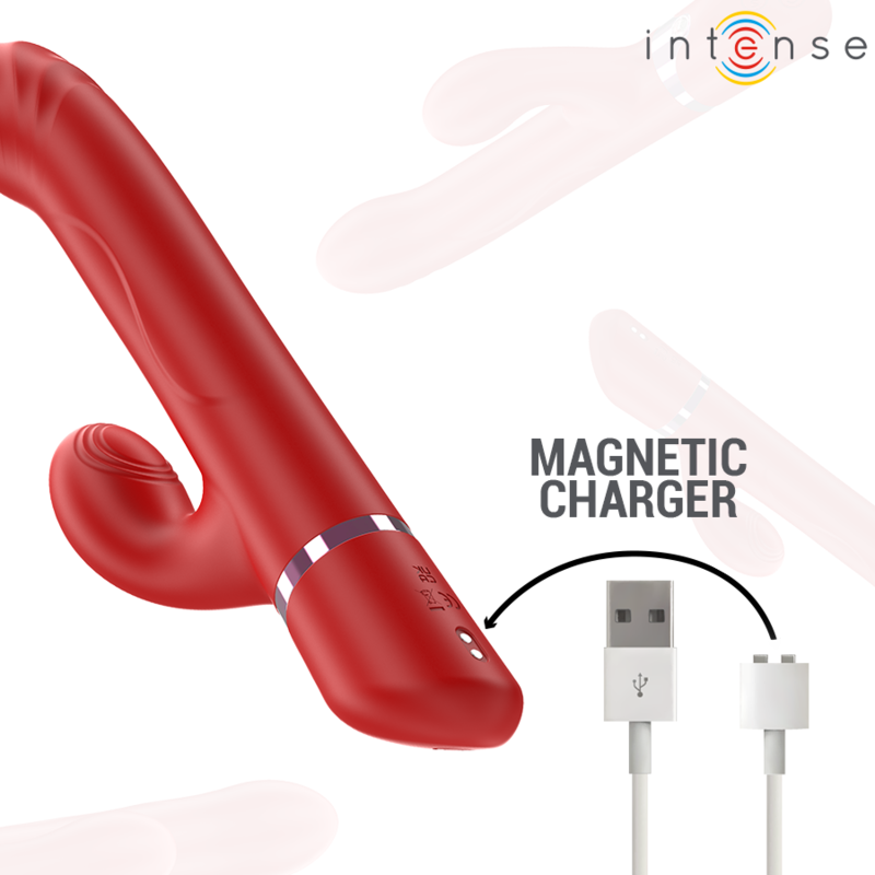 INTENSE LELE VIBRADOR MULTIFUNCION ROTATORIO OSCILACION ESTIMULACION ROJO