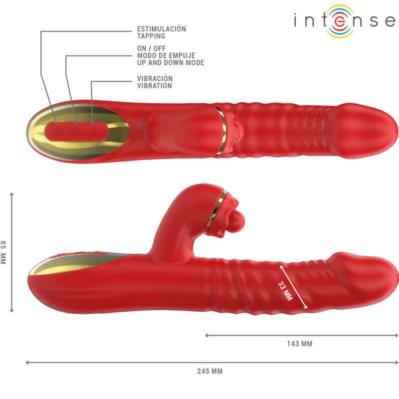 INTENSE THALIA VIBRACION EMPUJE ESTIMULACION ROJO