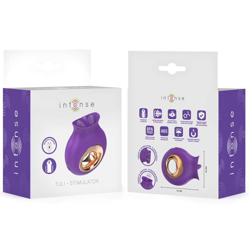 INTENSE TULI ESTIMULADOR CLITORIS 9 VIBRACIONES 9 OSCILACIONES MORADO