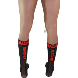 MACHO CALCETINES FINOS NEGRO ROJO TALLA UNICA 2