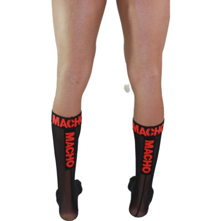 MACHO CALCETINES FINOS NEGRO ROJO TALLA UNICA