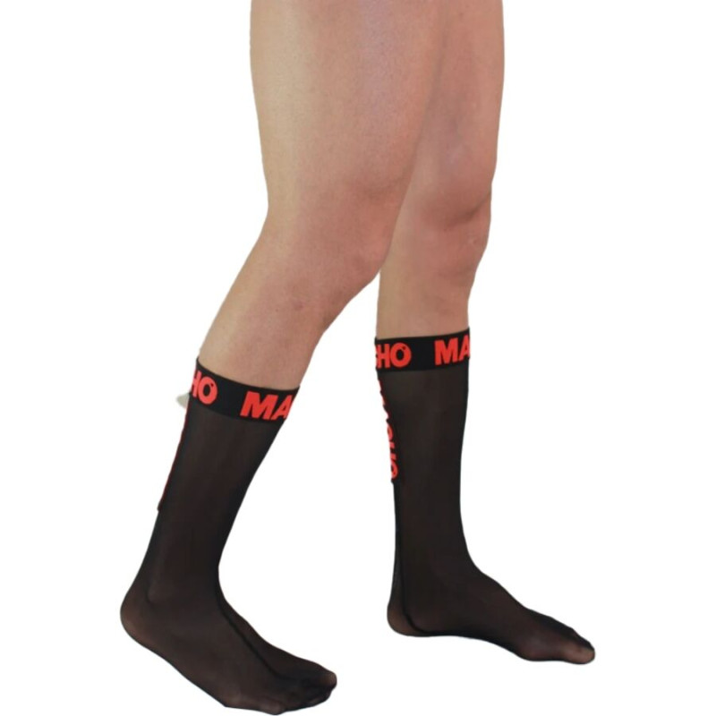 MACHO CALCETINES FINOS NEGRO ROJO TALLA UNICA