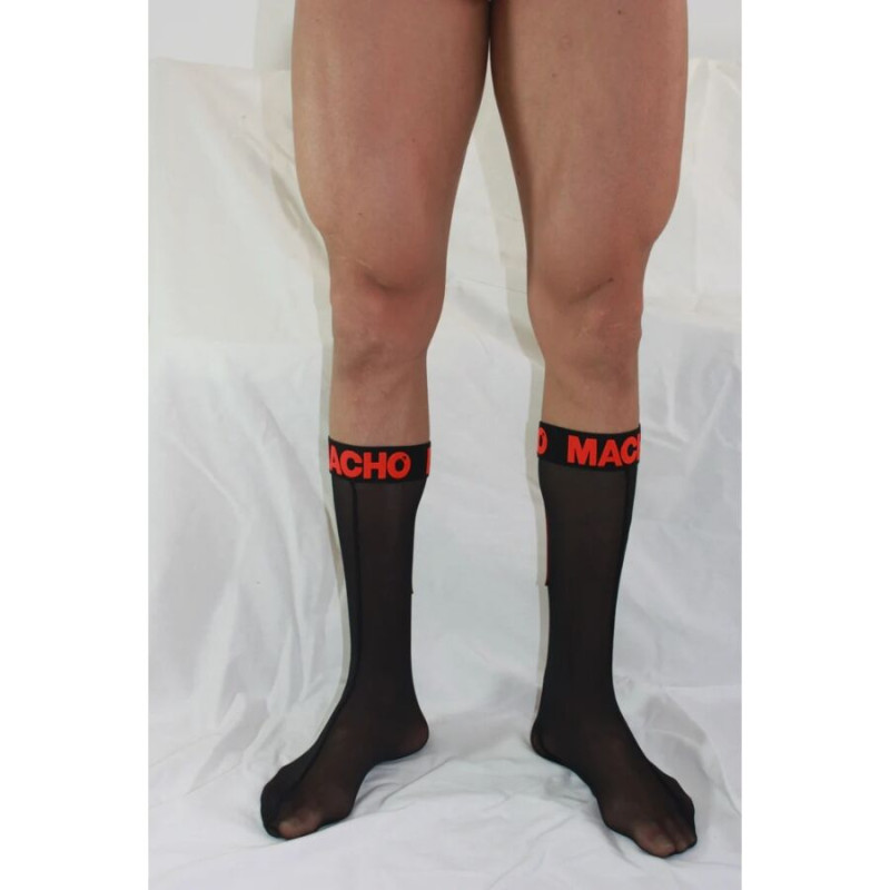 MACHO CALCETINES FINOS NEGRO ROJO TALLA UNICA