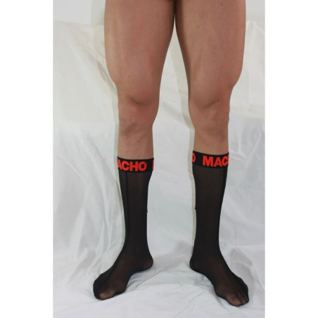 MACHO CALCETINES FINOS NEGRO ROJO TALLA UNICA