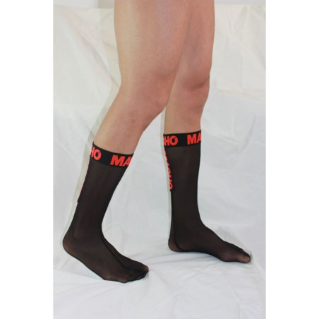 MACHO CALCETINES FINOS NEGRO ROJO TALLA UNICA