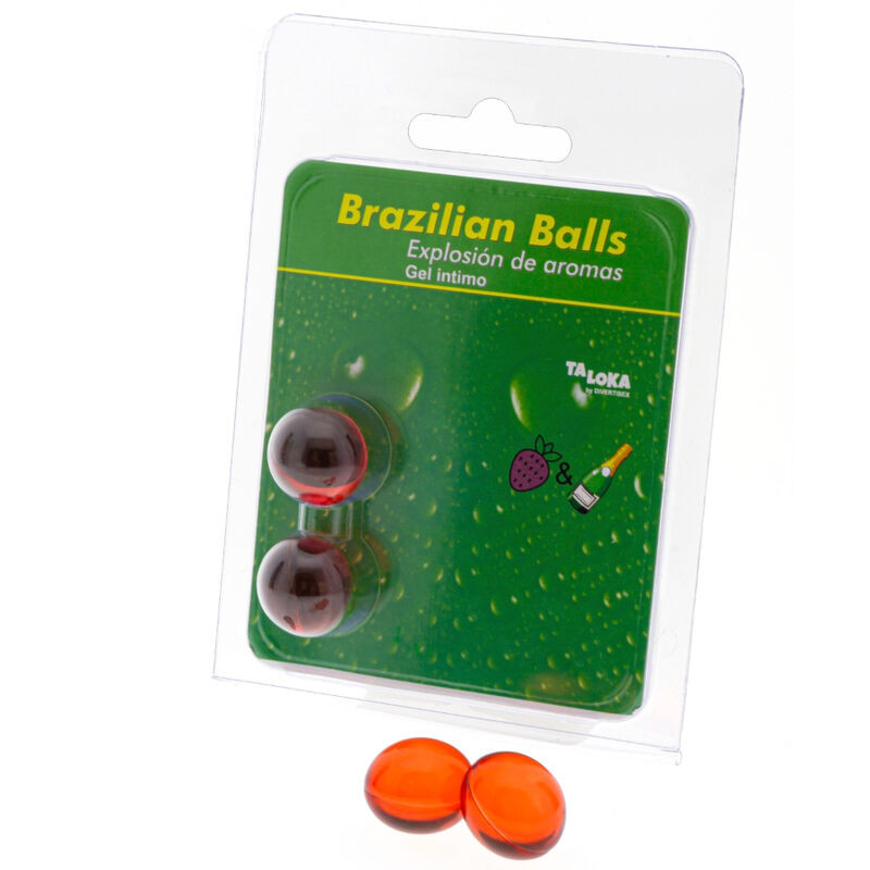 TALOKA BRAZILIAN BALLS GEL INTIMO FRESAS CHAMPN 2 BOLAS