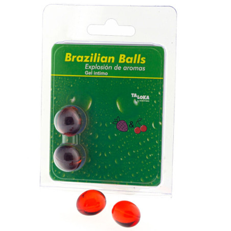 TALOKA BRAZILIAN BALLS GEL INTIMO FRESA CEREZA 2 BOLAS