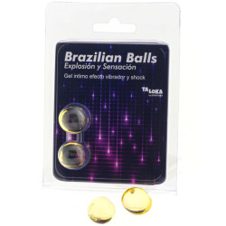 TALOKA BRAZILIAN BALLS GEL EXCITANTE EFECTO VIBRACION Y SHOCK 2 BOLAS