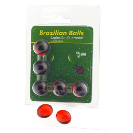 TALOKA BRAZILIAN BALLS GEL INTIMO FRESA 5 BOLAS