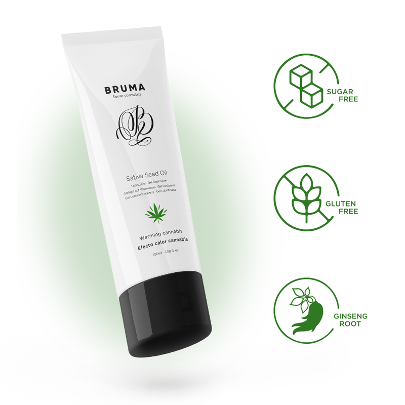 BRUMA GEL DESLIZANTE CON ACEITE DE SEMILLA EFECTO CALOR SABOR CANNABIS 100 ML