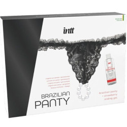 INTT RELEASES PANTY BRASILENA NEGRA CON PERLAS Y GEL LUBRICANTE 50 ML