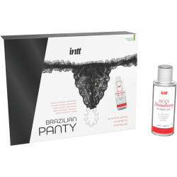 INTT RELEASES PANTY BRASILENA NEGRA CON PERLAS Y GEL LUBRICANTE 50 ML 2