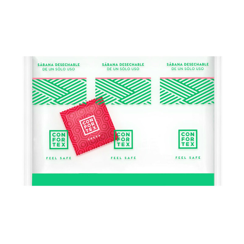 CONFORTEX SABANAS HIGIENICAS DESECHABLES INVIDUAL PRESERVATIVO FRESA