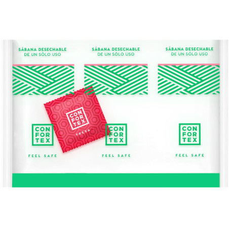 CONFORTEX SABANAS HIGIENICAS DESECHABLES INVIDUAL PRESERVATIVO FRESA