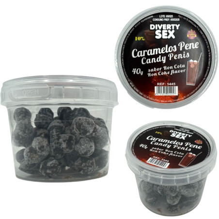 DIABLO PICANTE 20 CARAMELOS CON FORMA DE PENE CON SABOR RON COLA