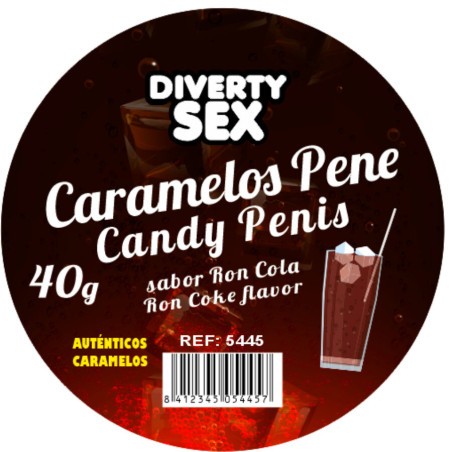 DIABLO PICANTE 20 CARAMELOS CON FORMA DE PENE CON SABOR RON COLA