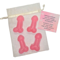 DIABLO PICANTE 4 MINI JABONES PERFUMADOS FORMA PENE ROSA