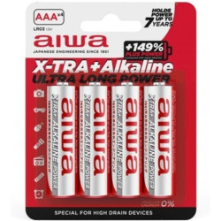 AIWA X TRA ALKALINE PILA ALCALINA AAA LR03 BLISTER4