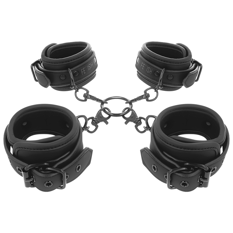 FETISH SUBMISSIVE SET ESPOSAS MANOS Y TOBILLOS CON FORRO DE NEOPRENO