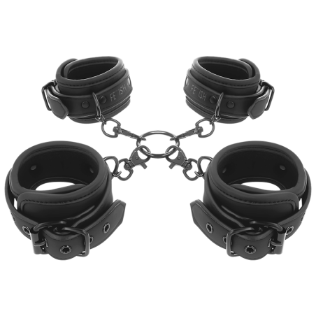 FETISH SUBMISSIVE SET ESPOSAS MANOS Y TOBILLOS CON FORRO DE NEOPRENO