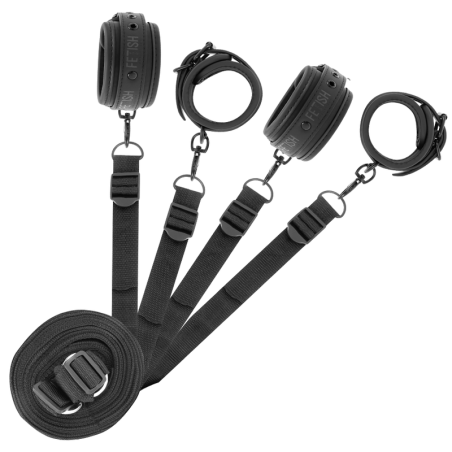 FETISH SUBMISSIVE SET DE ESPOSAS Y ATADURAS CON FORRO DE NEOPRENO