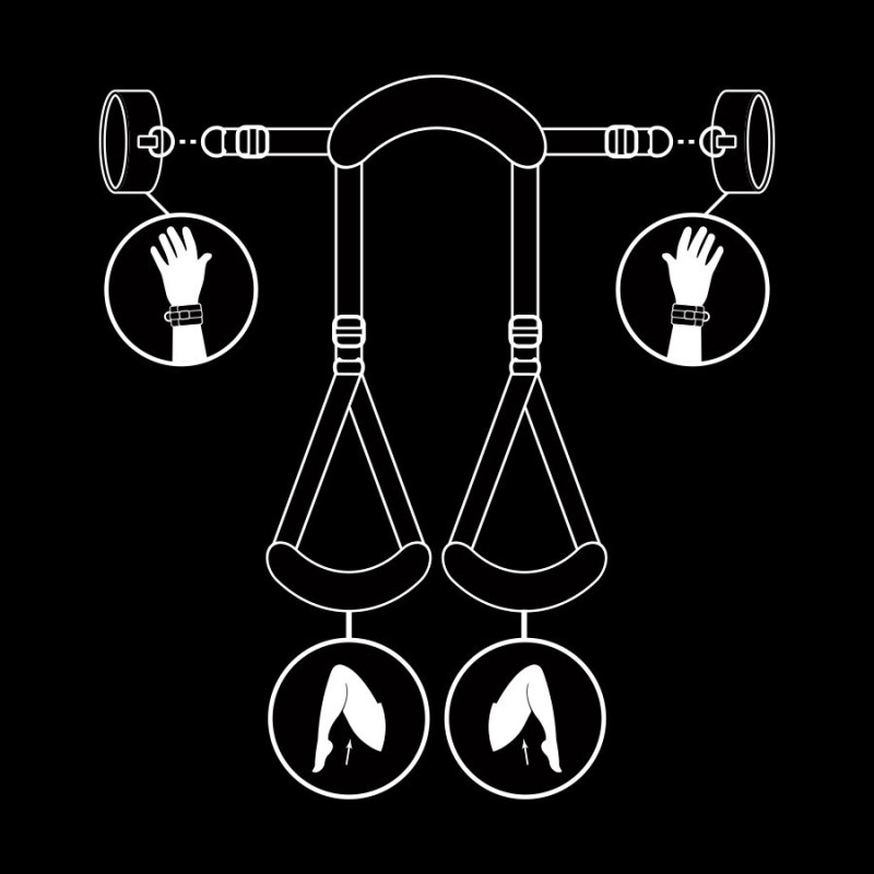 FETISH SUBMISSIVE POSICION PIERNAS ABIERTAS CON ESPOSAS CON FORRO DE NEOPRENO