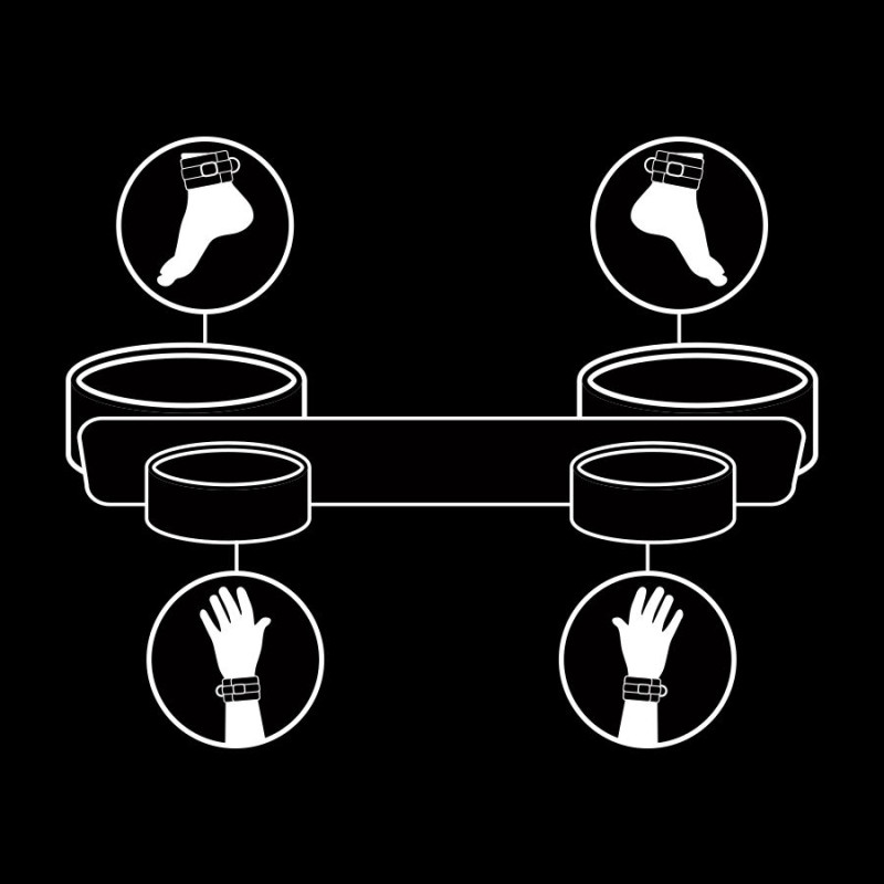 FETISH SUBMISSIVE BARRA SEPARADORA BONDAGE CON FORRO DE NEOPRENO