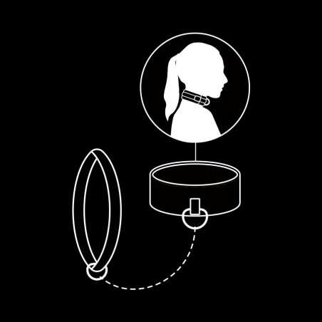 FETISH SUBMISSIVE COLLAR CON CADENA CON FORRO DE NEOPRENO