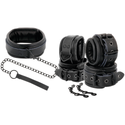 DARKNESS ESPOSAS Y COLLAR DE CUERO NEGRO 2