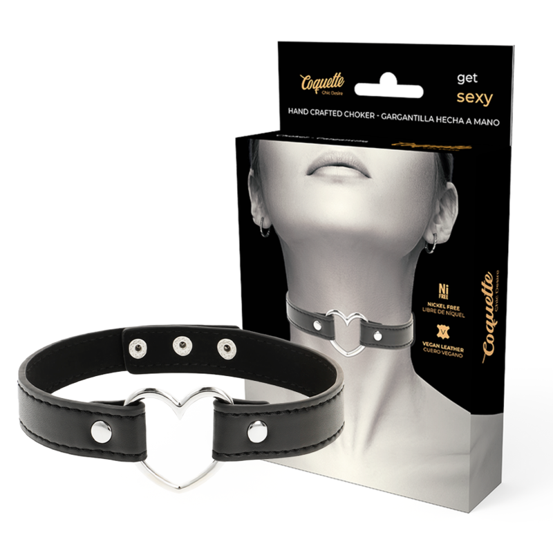 COQUETTE CHIC DESIRE COLLAR CUERO VEGANO ACCESORIO WOMAN CORAZON