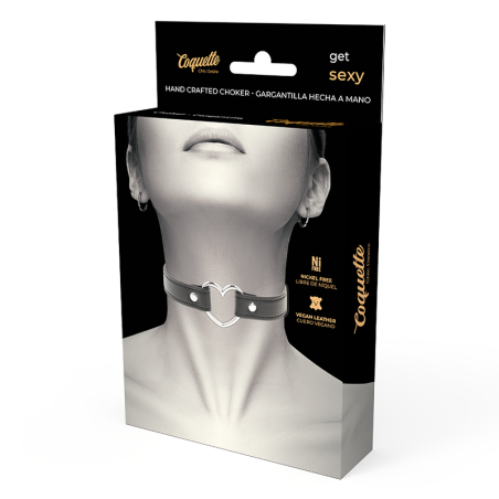 COQUETTE CHIC DESIRE COLLAR CUERO VEGANO ACCESORIO WOMAN CORAZON