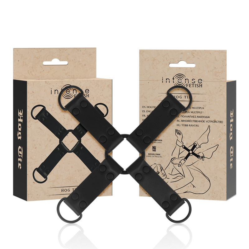 INTENSE FETISH ENGANCHE MULTIPLE PARA MANOS Y PIES DE CUERO VEGANO
