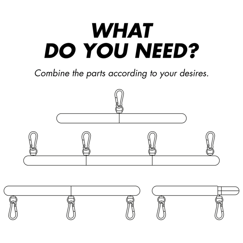 FETISH SUBMISSIVE BONDAGE BARRA SEPARADORA AJUSTABLE 4 PIEZAS