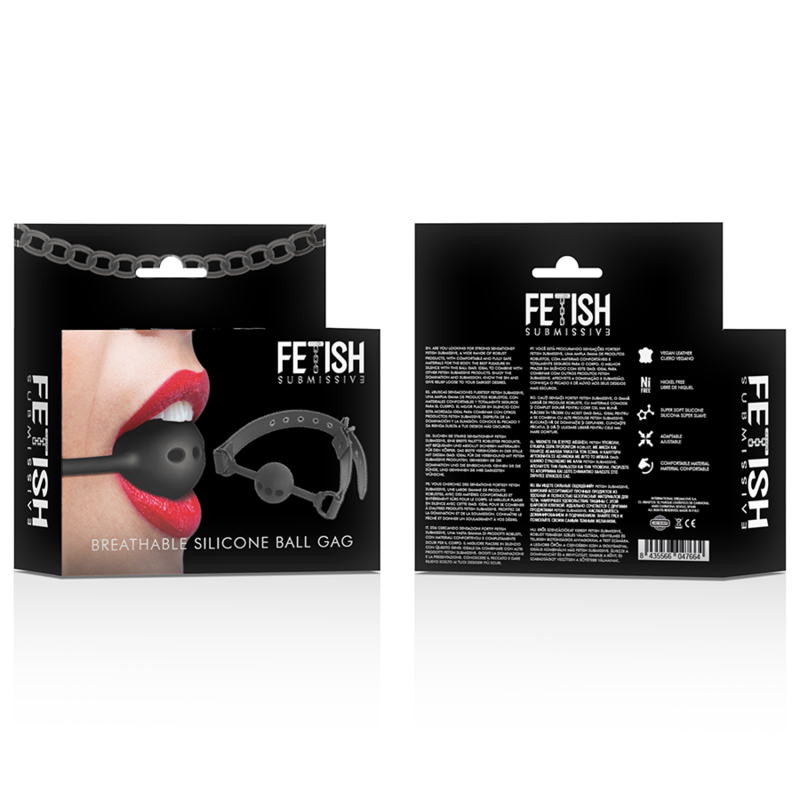 FETISH SUBMISSIVE BONDAGE MORDAZA DE BOLA DE SILICONA TRANSPIRABLE