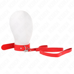 KINK COLLAR CON CORREA 116 CM FINO ROJO AJUSTABLE 32 50 CM X 8 CM 2