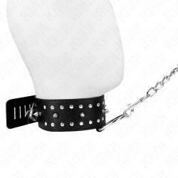 KINK COLLAR CON CORREA 65 CM CON TACHUELAS PLATEADAS MODELO 1 AJUSTABLE 36 43 CM X 5 CM 2