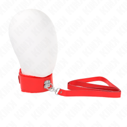 KINK COLLAR CON CORREA 116 CM CON TACHUELAS PLATEADAS MODELO 4 ROJO AJUSTABLE 40 48 CM X 6 CM 2