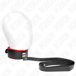 KINK COLLAR CON CORREA 116 CM DE PIEL ROJO AJUSTABLE 40 48 CM X 6 CM 2