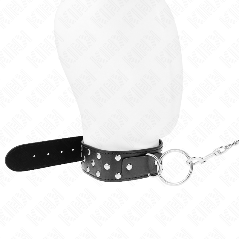 KINK COLLAR CON CORREA 65 CM REMACHE ANILLA NEGRO AJUSTABLE 36 50 CM X 38 CM