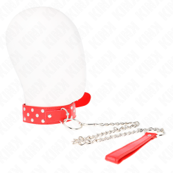 KINK COLLAR CON CORREA 65 CM REMACHE ANILLA ROJO AJUSTABLE 36 50 CM X 38 CM 2