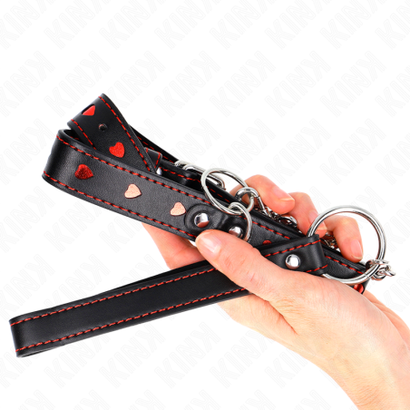 KINK COLLAR CON CORREA 65 CM DETALLES CORAZON 525 X 25 CM