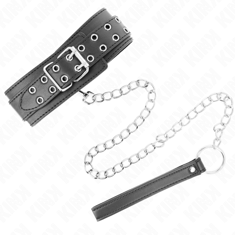KINK COLLAR CON CORREA 65 CM HEBILLAS PLATEADAS AJUSTABLE 33 46 CM X 55 CM